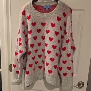 Cozy Red Heart Sweater